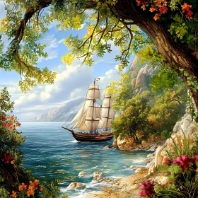 Seascape with Sailing Ship