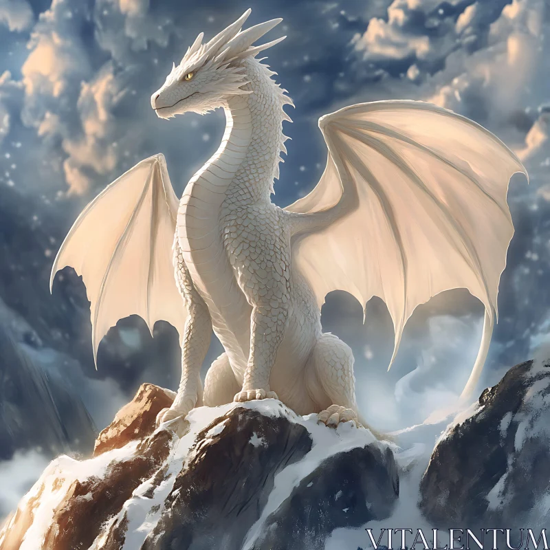 Icy Peak Dragon AI Image