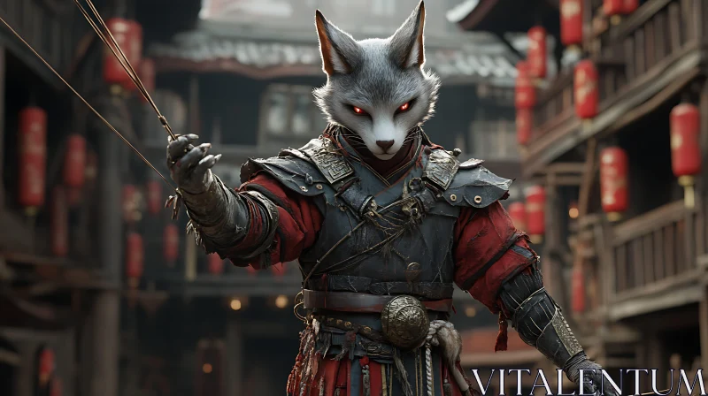 AI ART Anthropomorphic Fox Warrior