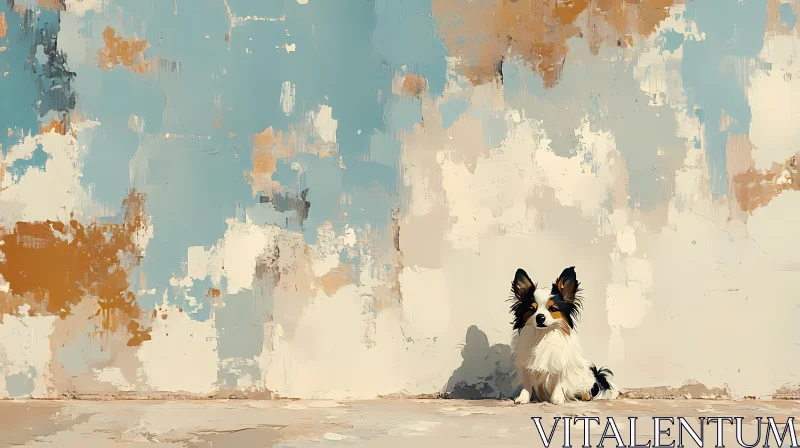 Dog in Abstract Setting AI Image