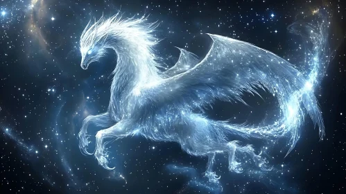 Cosmic Dragon Soaring Through Space