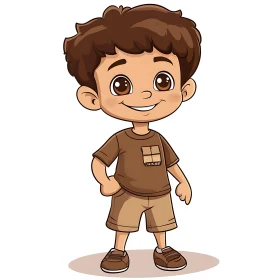 Smiling Boy Cartoon Illustration