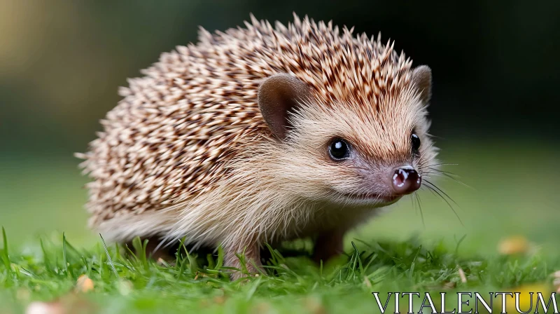 Cute Hedgehog in the Grass AI Image