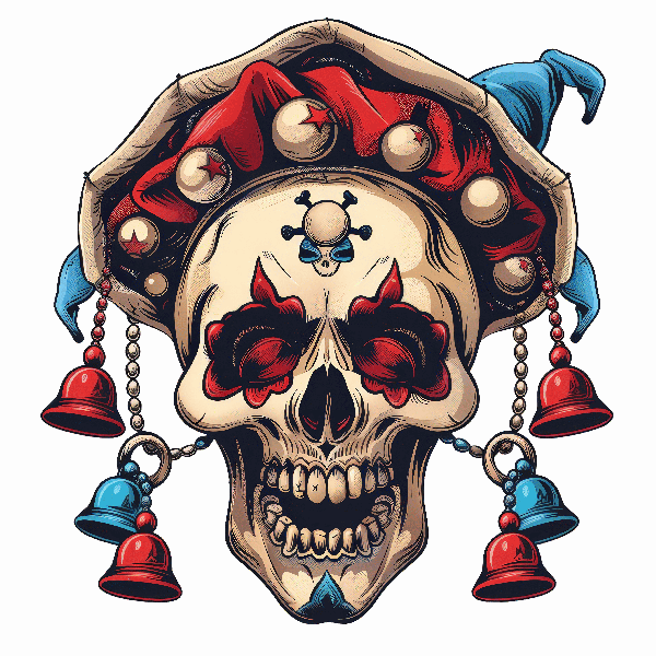 Decorative Jester Skull Design POD Design