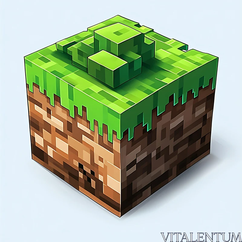 AI ART Square Minecraft Earth Block