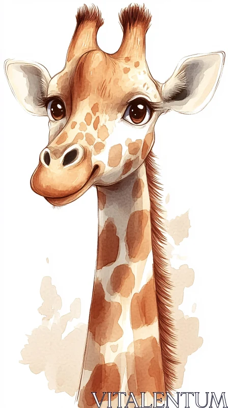 Playful Giraffe Art Design AI Image