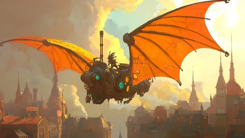 City Flight: Steampunk Aerial Machine