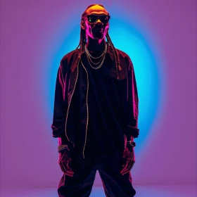 Stylish Snoop Dogg in Neon Light