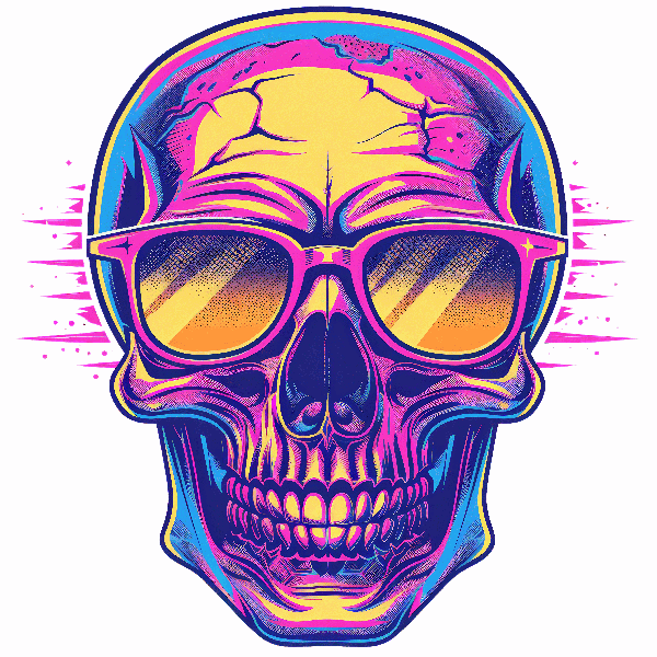 Futuristic Skull Art Tee