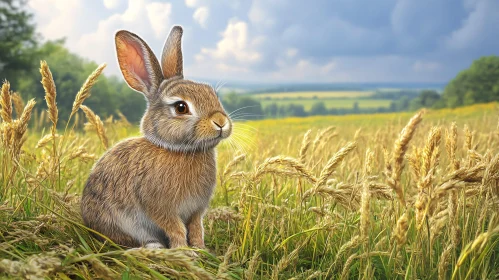 Rabbit in Wheat Field