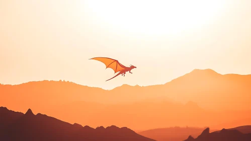 Sunset Dragon Silhouette