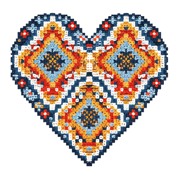 POD Design Geometric Crochet Heart