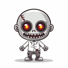 Cartoon Zombie Illustration - Perfect for Halloween or Zombie Stories AI Image