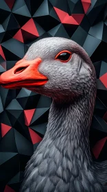 Goose Art with Geometric Flair