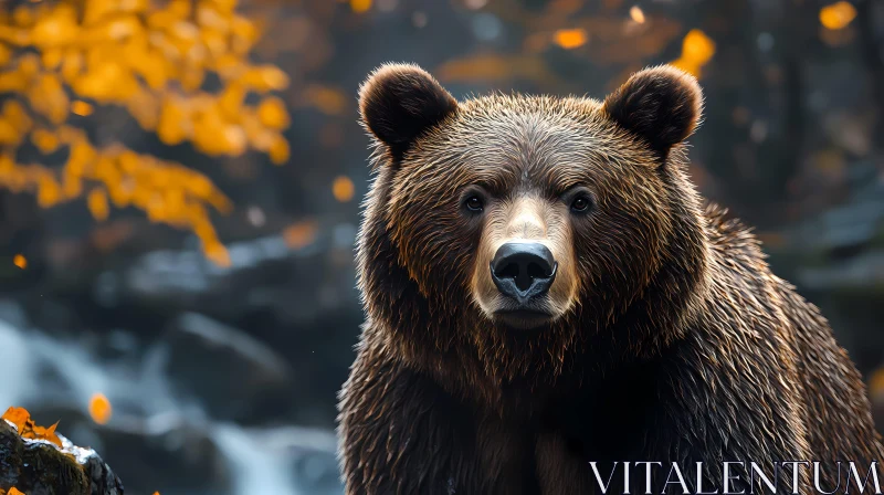 Bear in Autumn Woodland AI Image