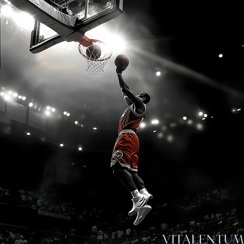 Mid-Air Basketball Shot AI Image