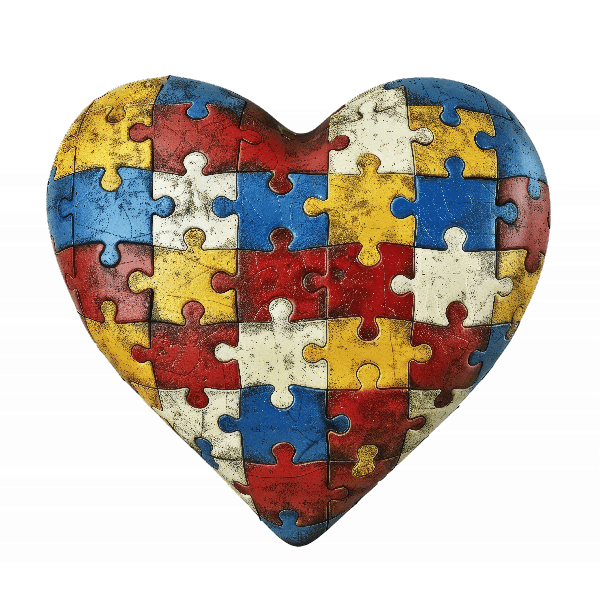 Multicolor Puzzle Heart POD Design