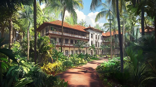 Lush Tropical Building