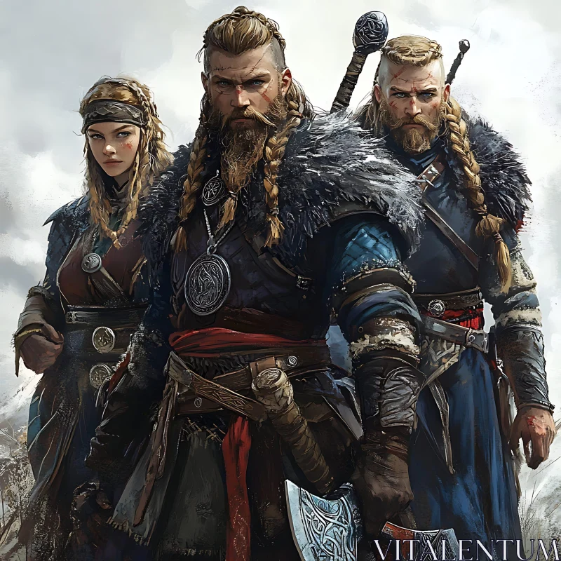 Valiant Viking Trio Art AI Image