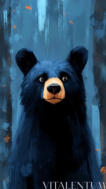 Blue and Black Bear Art AI Image