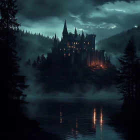 Enigmatic Castle at Nightfall