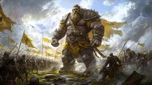 Colossal Giant in War Painting