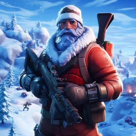 Armed Santa in Winter Wonderland