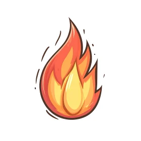 Playful Fire Cartoon Art
