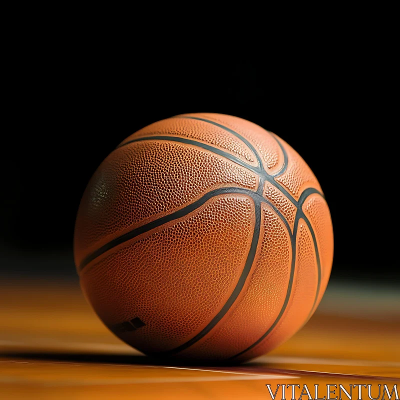 Basketball on Court AI Image