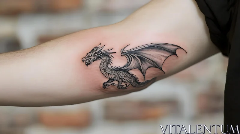 Dragon Tattoo Art on Arm AI Image