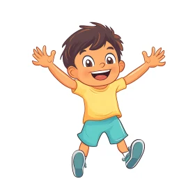 Happy Young Boy Cartoon