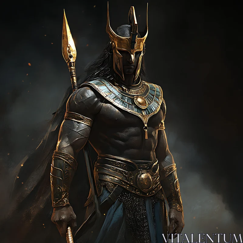 Warrior in Gold AI Image