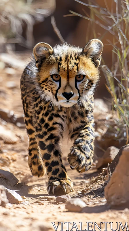 Cheetah Cub Wildlife Portrait AI Image