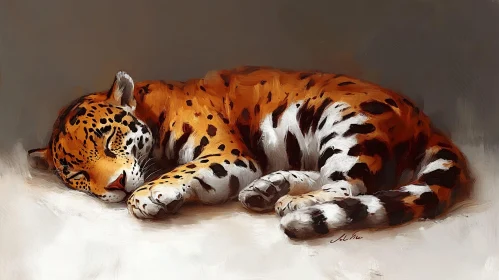 Peaceful Leopard Painting