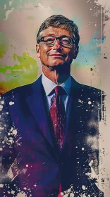 Bill Gates Portrait in Digital Art