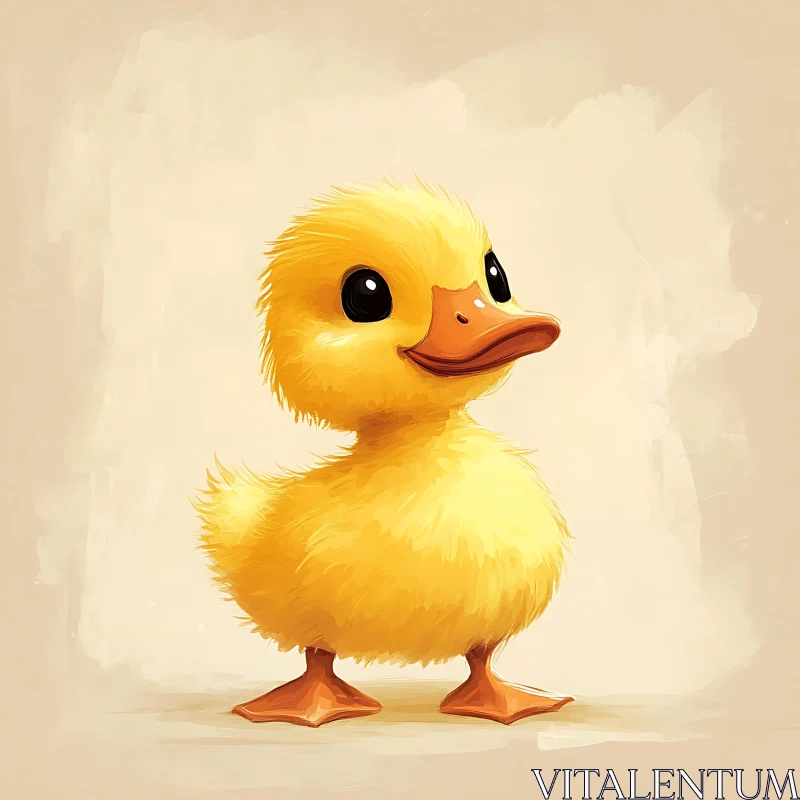 Charming Duckling Art Portrait AI Image