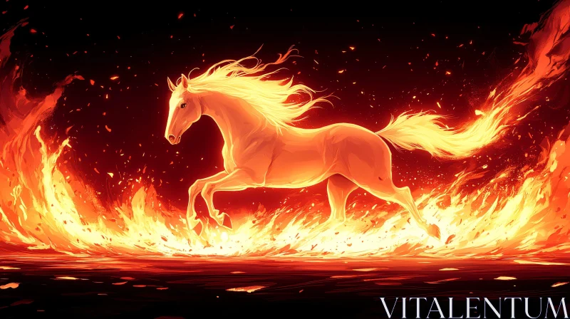 Fiery Equine Elegance AI Image