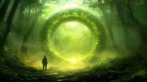 Green Portal in Forest