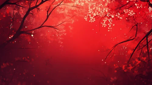 Scarlet Foliage: A Vision in Red
