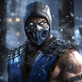 Intense Gaze of the Mortal Kombat Fighter