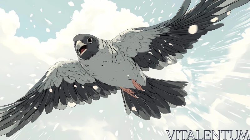 Soaring Bird Illustration AI Image