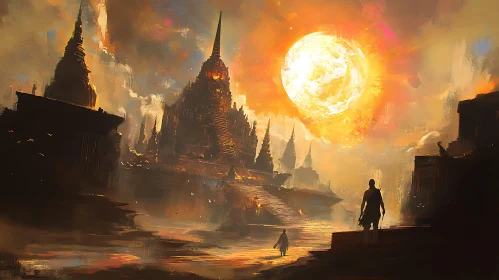 Temple of Light: A Golden Landscape