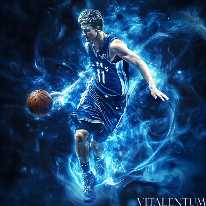 Athlete with Basketball AI Image