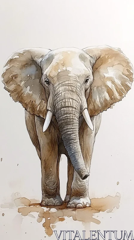 AI ART Artistic Elephant in Watercolors