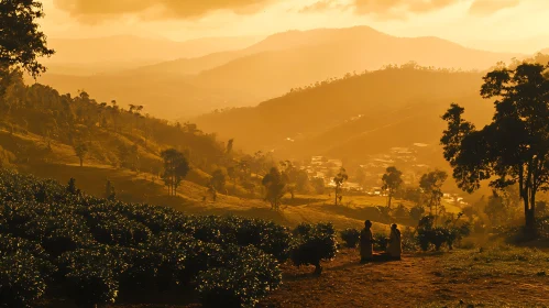 Tranquil Mountain Landscape at Sunset