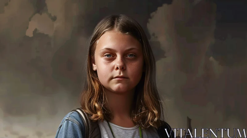 AI ART Young Greta Thunberg Portrait