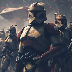 Sci-Fi Soldiers in Formation