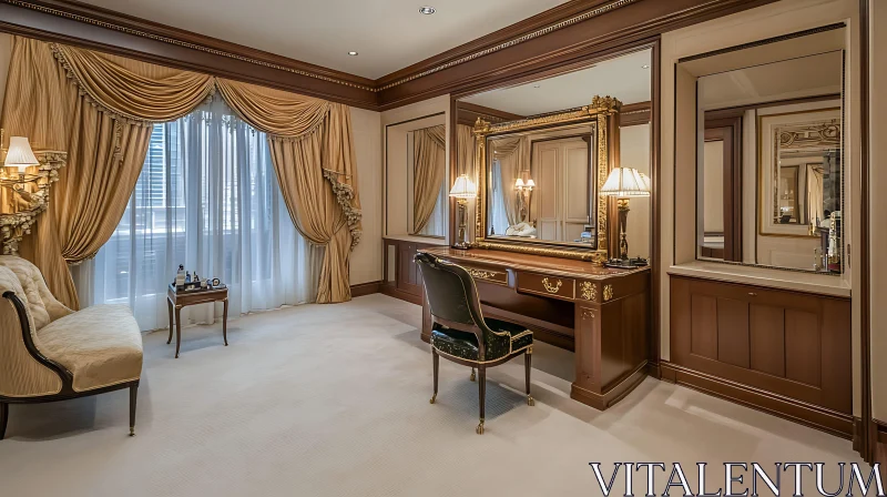 Opulent Vanity Space with Classic Décor AI Image