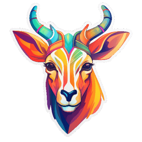 Colorful Antelope Head Cartoon for T-Shirt Design POD Design