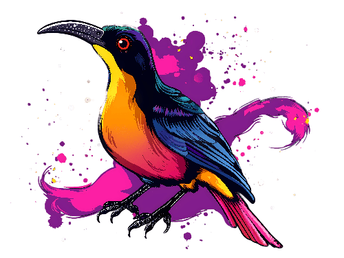 Colorful Toucan Vector Illustration on Transparent Background POD Design